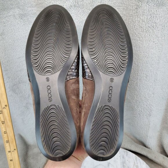 Ecco Shoes Womens EU 42 US 11 Brown Leather Touch Ballerina 2 Flats - Picture 8 of 10